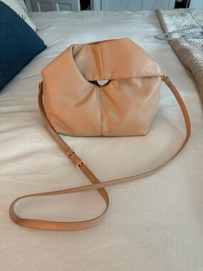 Beige Soft Vegan Leather Crossbody/Hand Bag